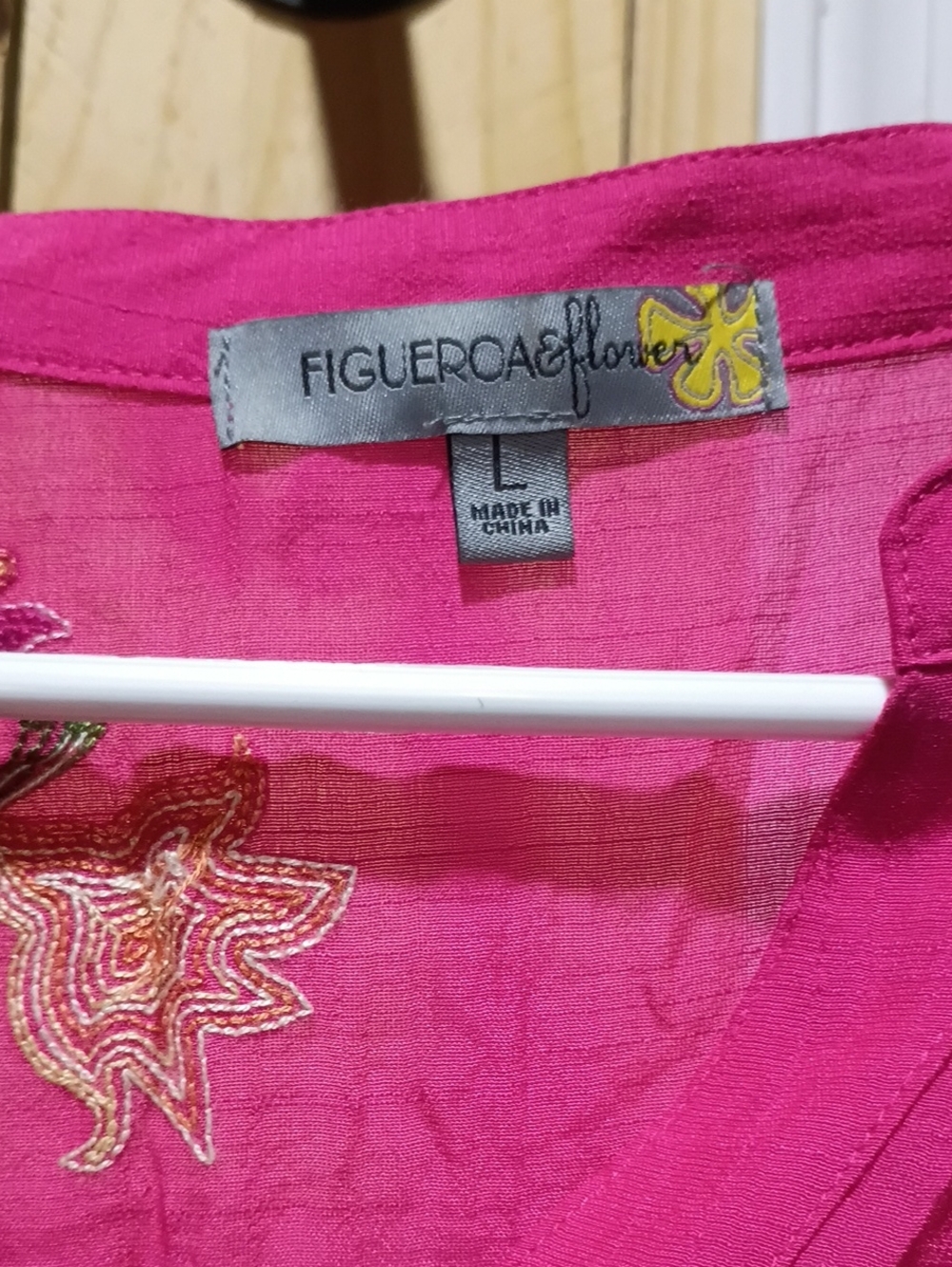 FIGUEROA & FLOWER Hot Pink Embroidered Top